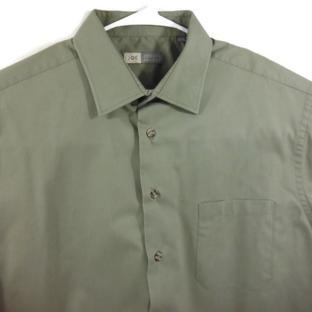 Joseph Abboud Mens Olive Green Button Front Shirt - Picture 2 of 8